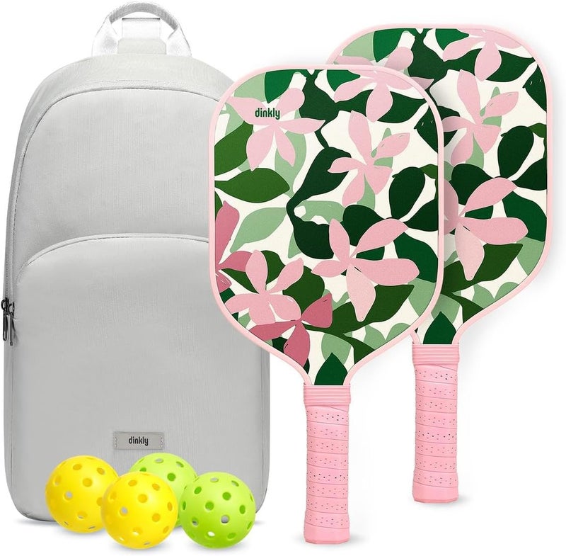 Dinkly Pickleball Paddles Set of 2/4- USAPA Approved Graphite/Fiberglass Pickleball Racket, 2 Pickleball Rackets, 4 Balls and 1 Portable Carry Bag, Aesthetic Pickle Ball Set for Men Women Beginners - Image 1